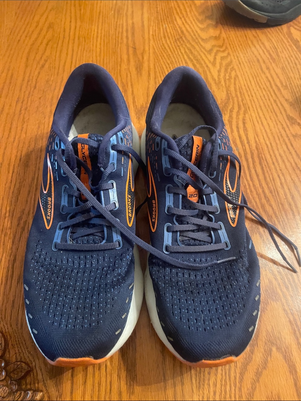 Brooks Men's Navy Blue and Orange Running Shoes